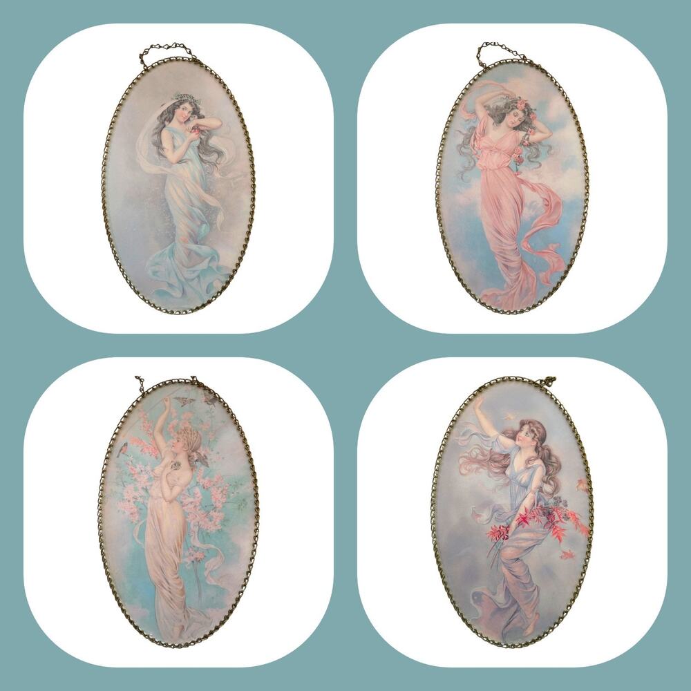 Vintage Anheuser-Busch Advertising Four Seasons Fair Maiden Framed Art